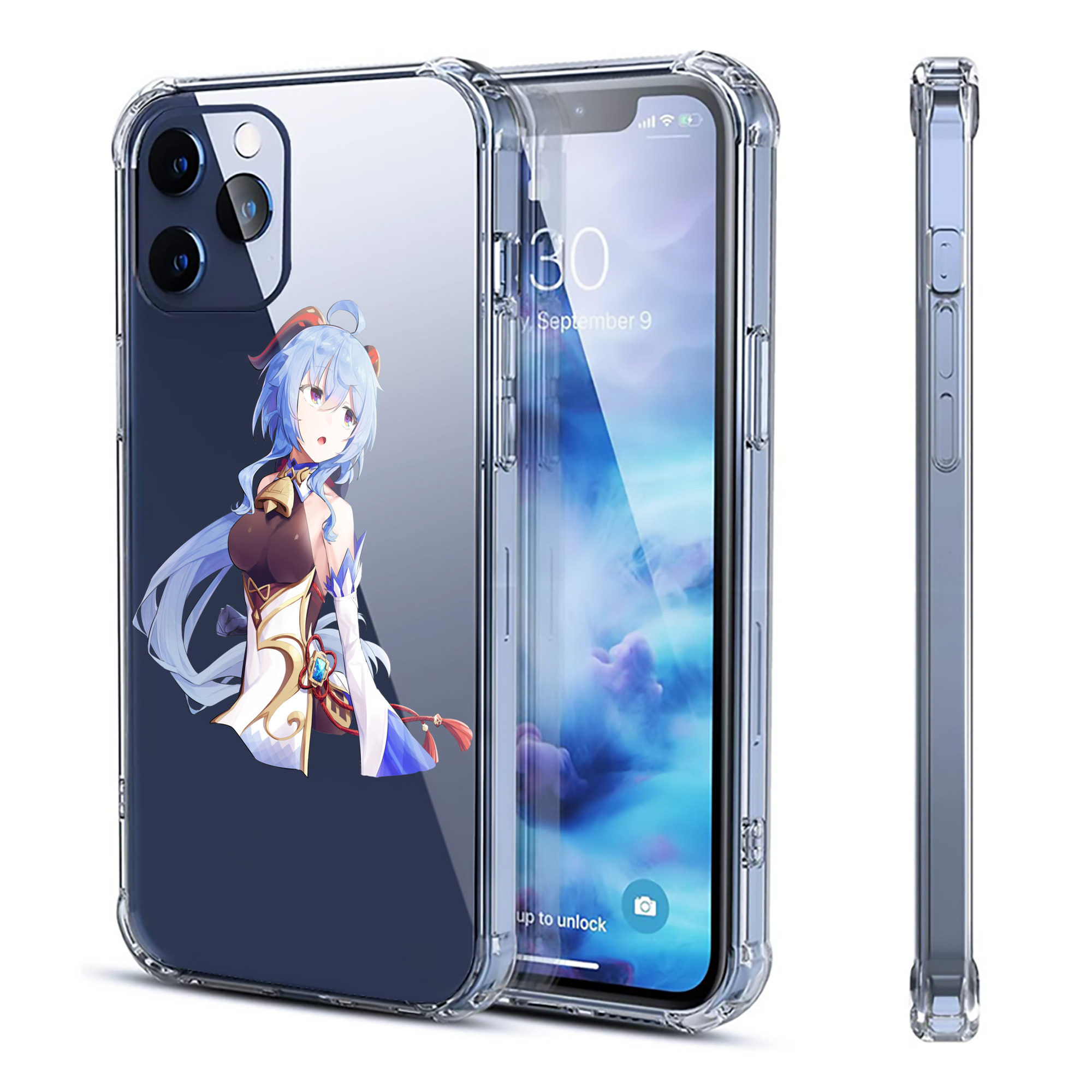 げんし神 甘雨 かんう genshin Ganyu 【iPhone 12シリーズ対応】透明スマホケース（クリアソフトケース）